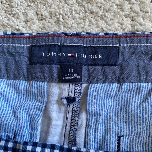 Tommy Hilfiger Blue Checkered Women's Shorts - Picture 3 of 7